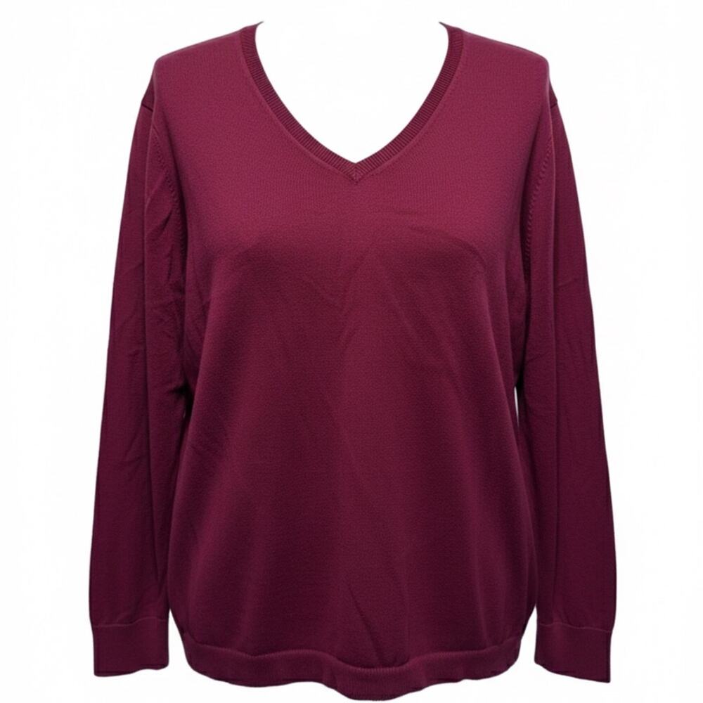 Amazon Essentials Red V-Neck Lightweight Sweater
